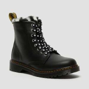 Dr. Martens Youth 1460 Serena Faux Fur Lined Leather Lace Up Boots